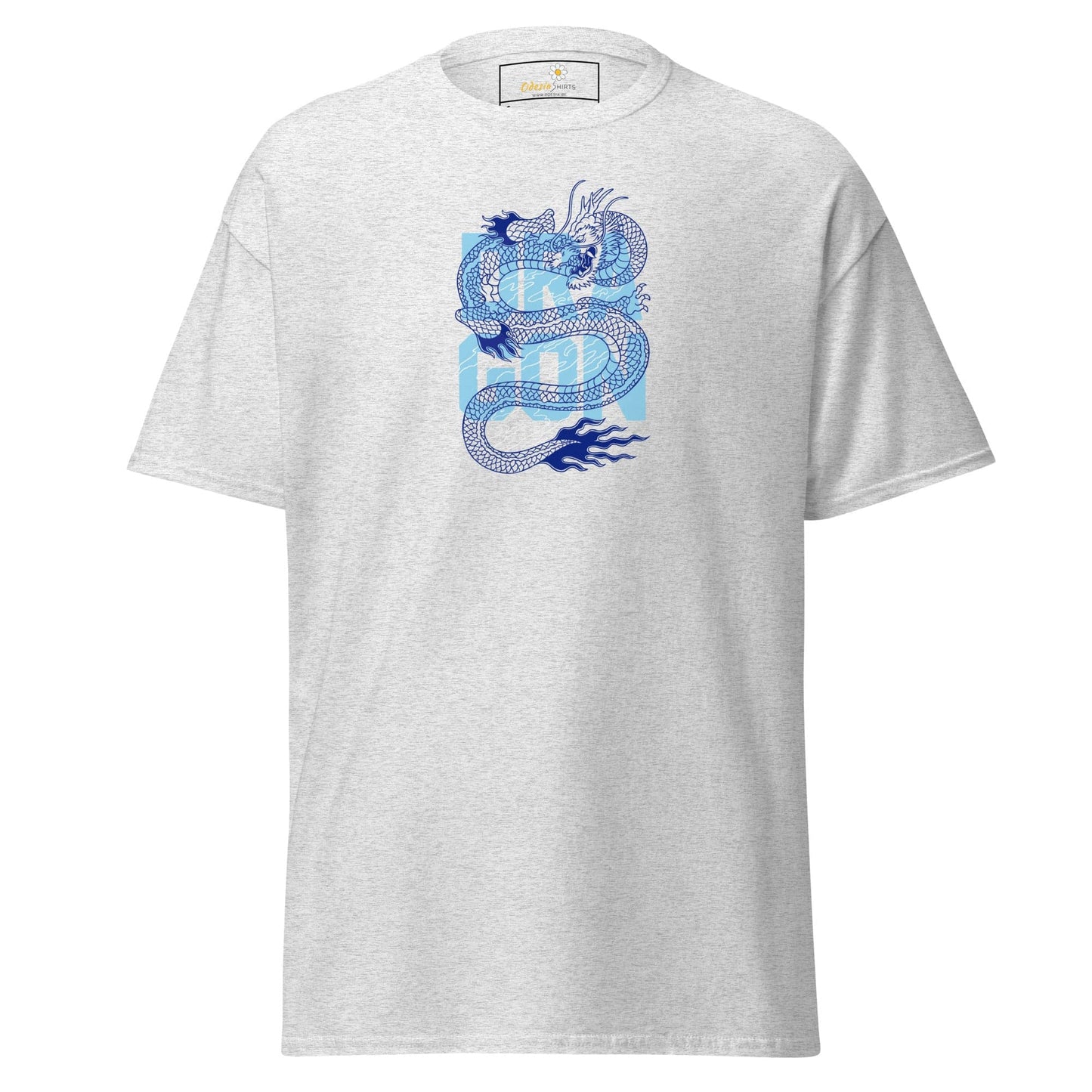 Unisex classic t-shirt - MYSTIC BLUE DRAGON - REGULAR - Ash / S