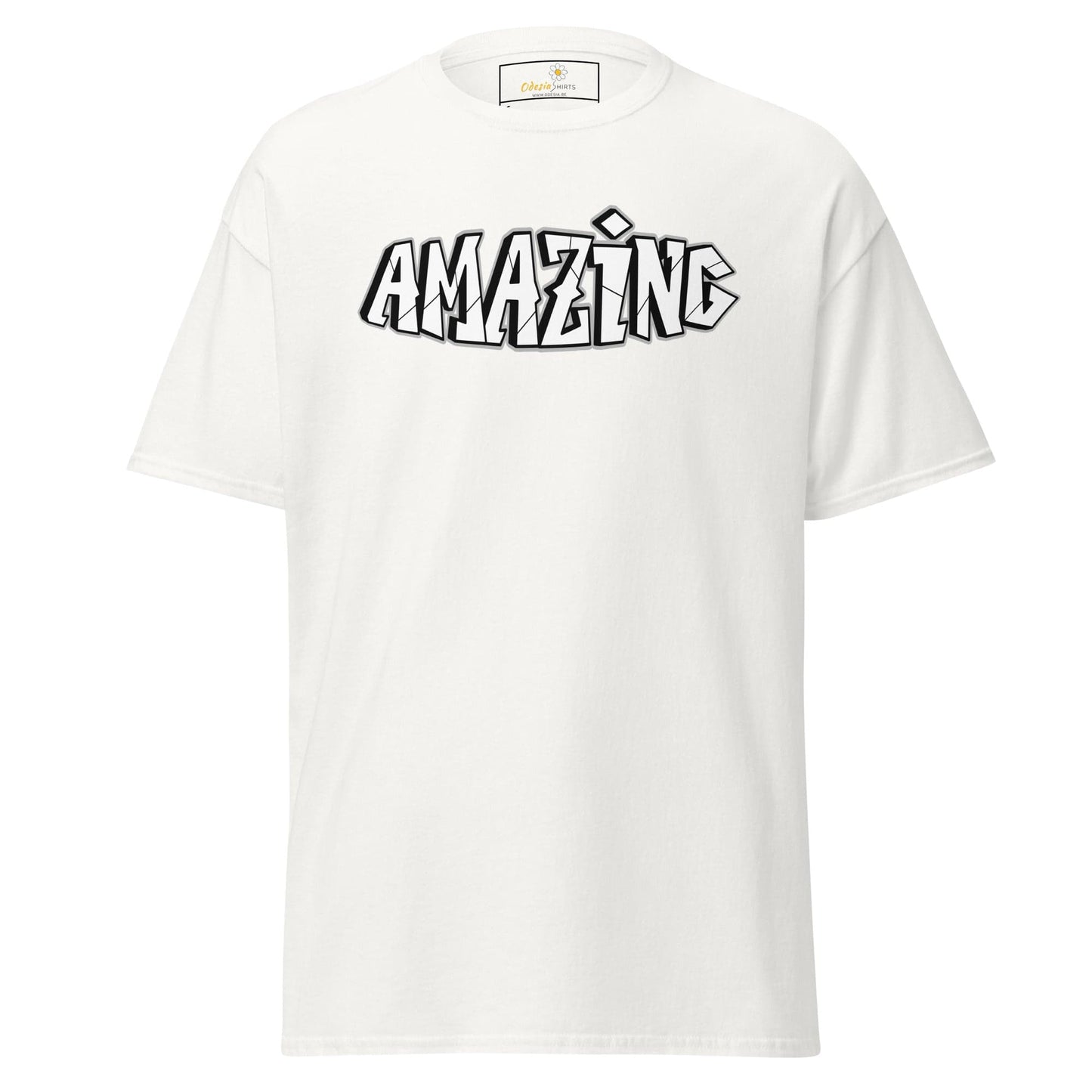 Unisex classic t-shirt - TEXT AMAZING - REGULAR - White / S