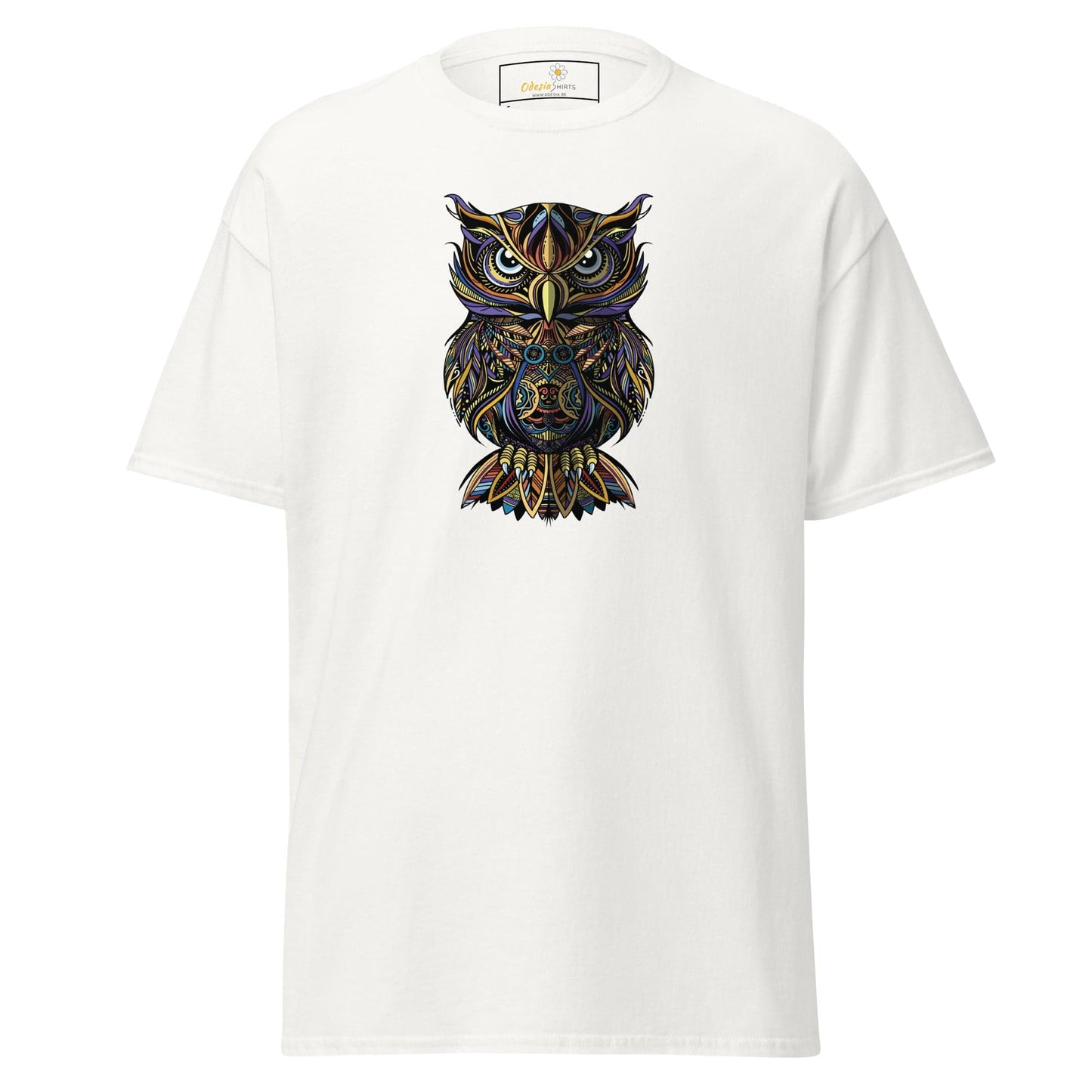 Unisex classic t-shirt - WILD LIFE ABSTRACT OWL - REGULAR - White / S