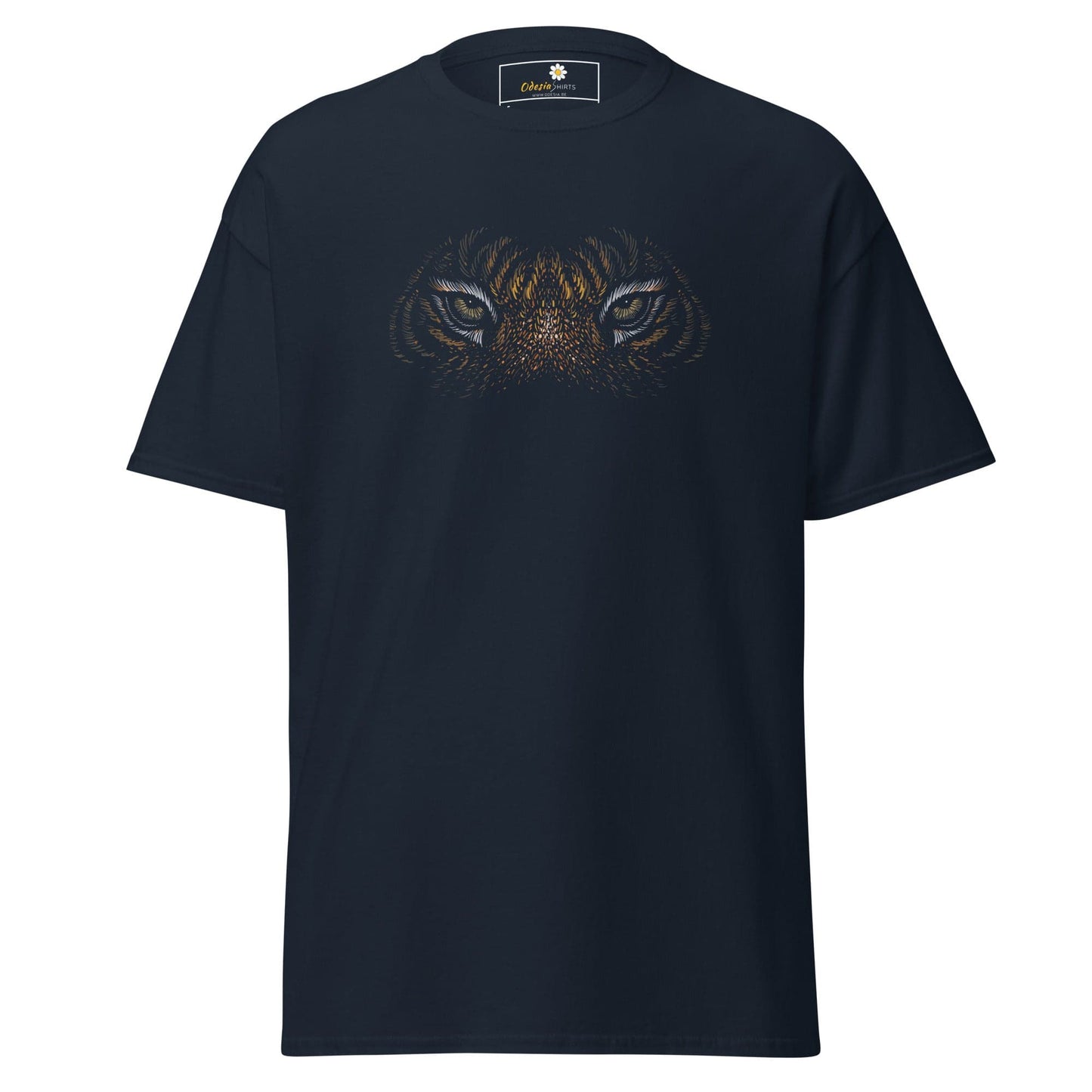 Men’s classic t-shirt - WILD LIFE TIGER EYES - REGULAR - Navy / S