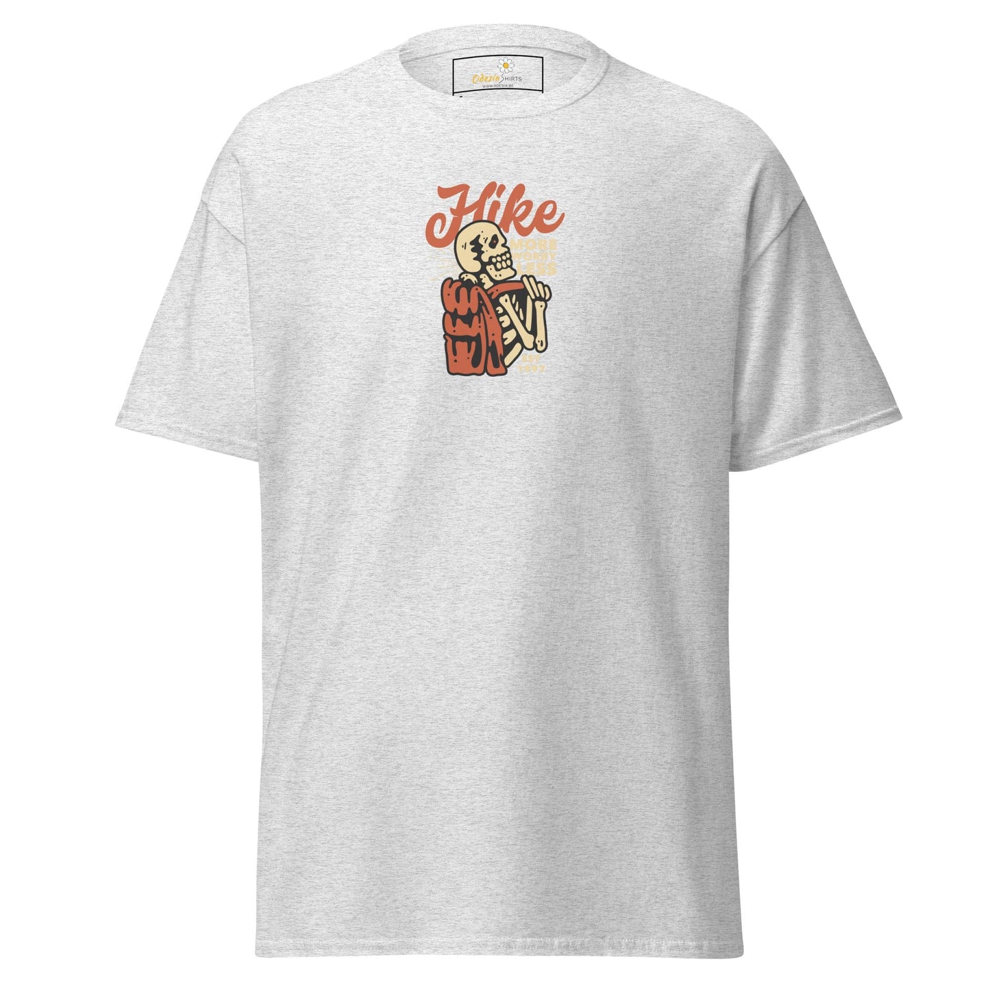 Unisex classic tee - SKULL SPORT HIKE MORE - REGULAR - Ash / S