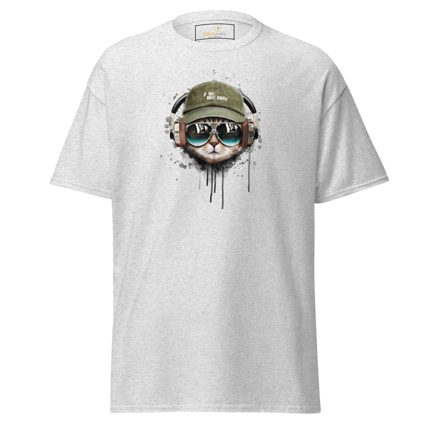 Unisex classic t-shirt - ANIMALS MUSIC CAT HAT - REGULAR - Ash / S