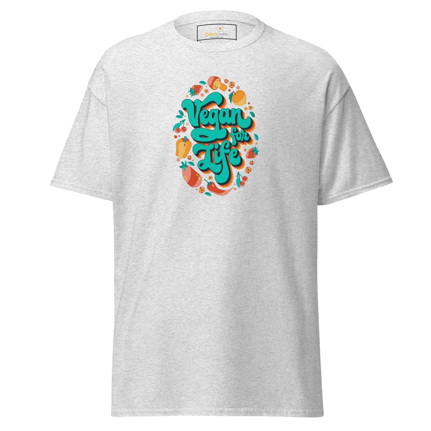 Unisex classic t-shirt - VEGAN FOR LIFE - REGULAR - Ash / S