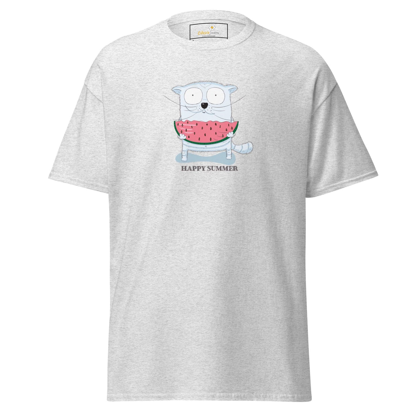 Unisex classic t-shirt - FUN ANIMALS HAPPY SUMMER - REGULAR - Ash / S