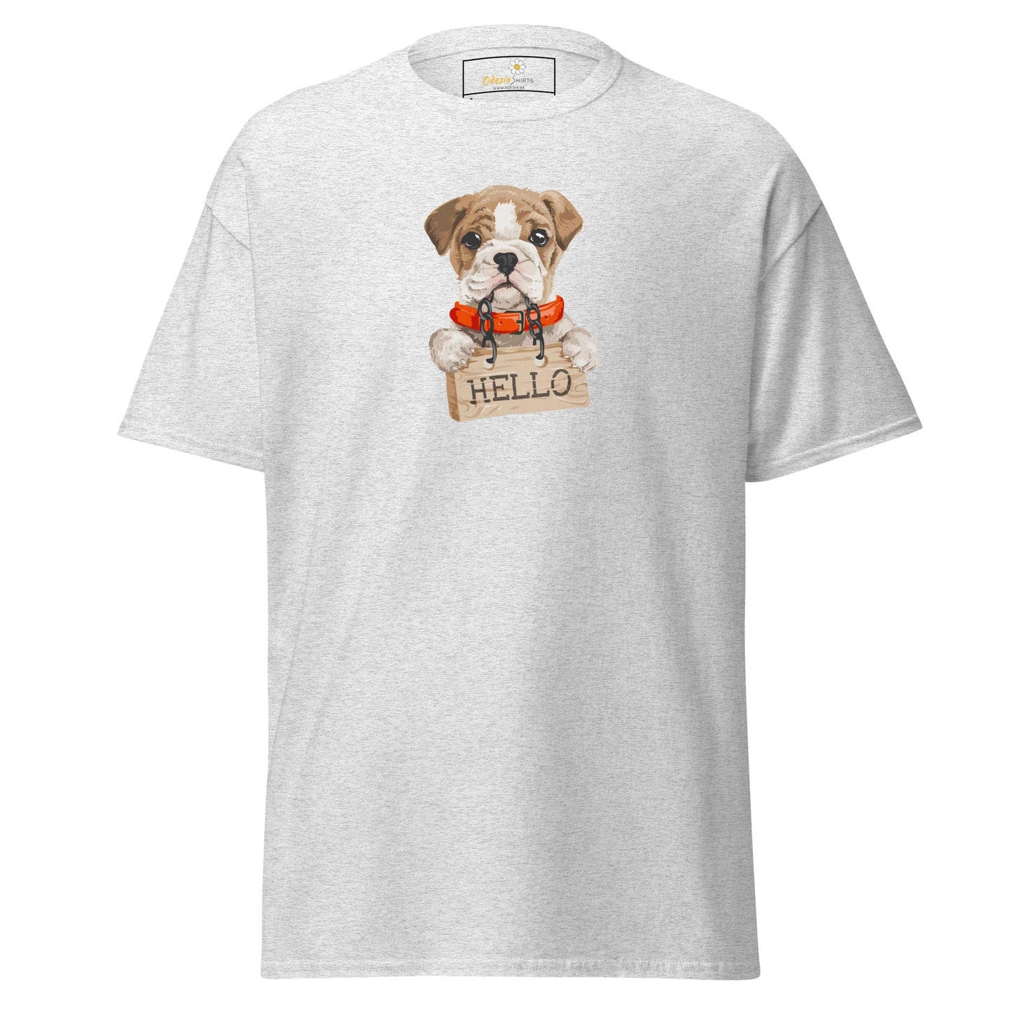 Unisex classic t-shirt - ANIMALS HELLO PUPPY - REGULAR - Ash / S