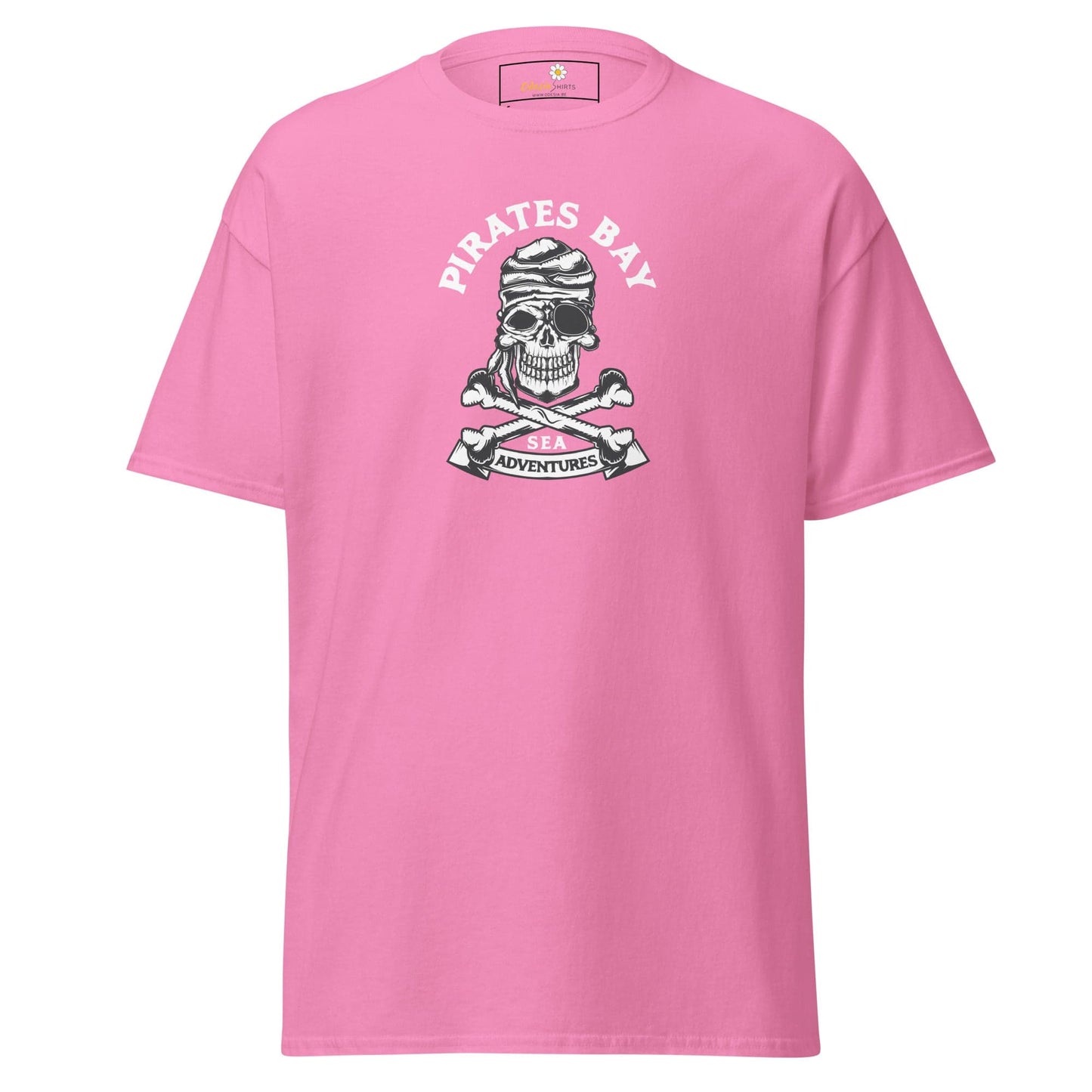 Unisex classic t-shirt - SKULL PIRATES BAY - REGULAR - Azalea / S