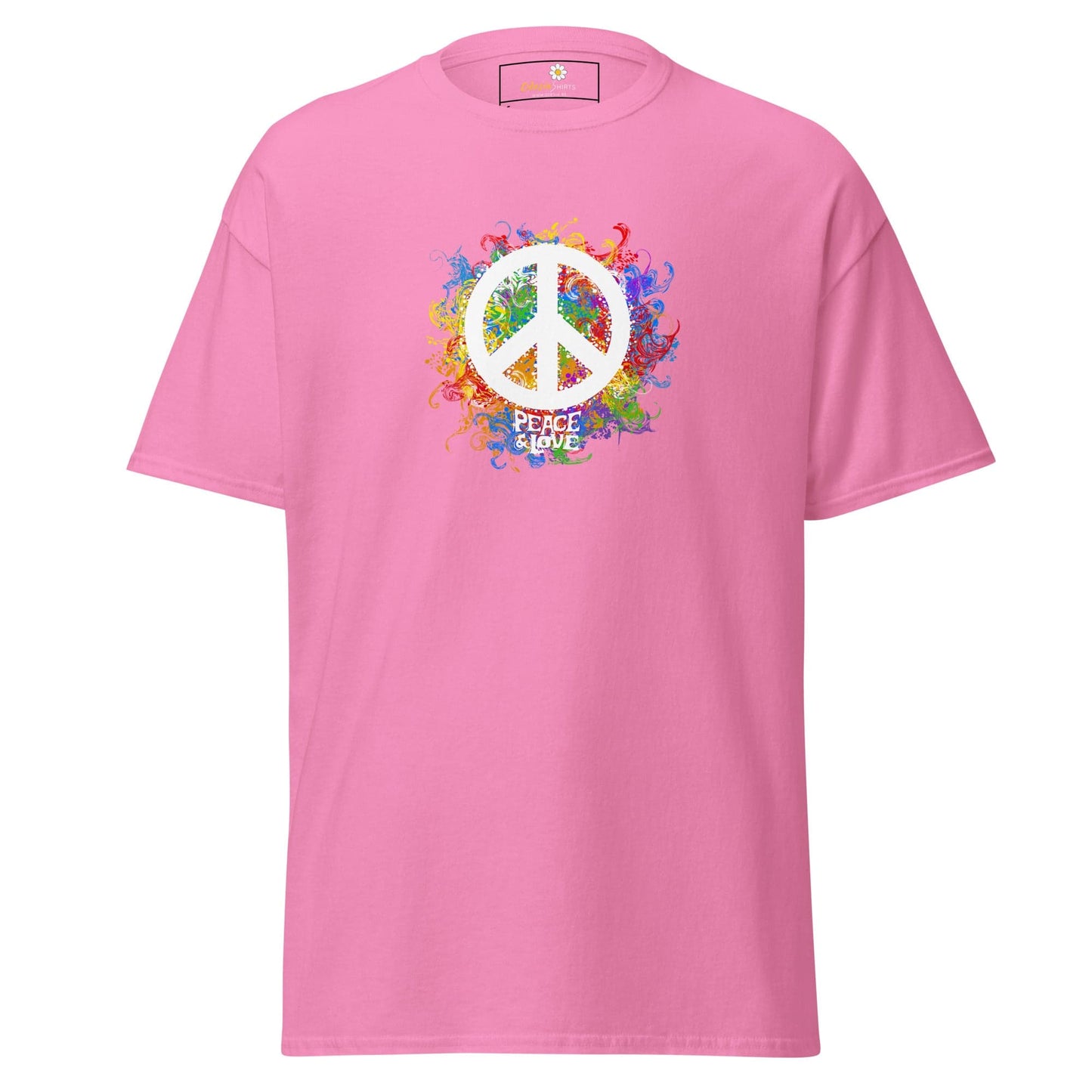 Unisex classic tee - POSITIVE PEACE AND LOVE - REGULAR - Azalea / S