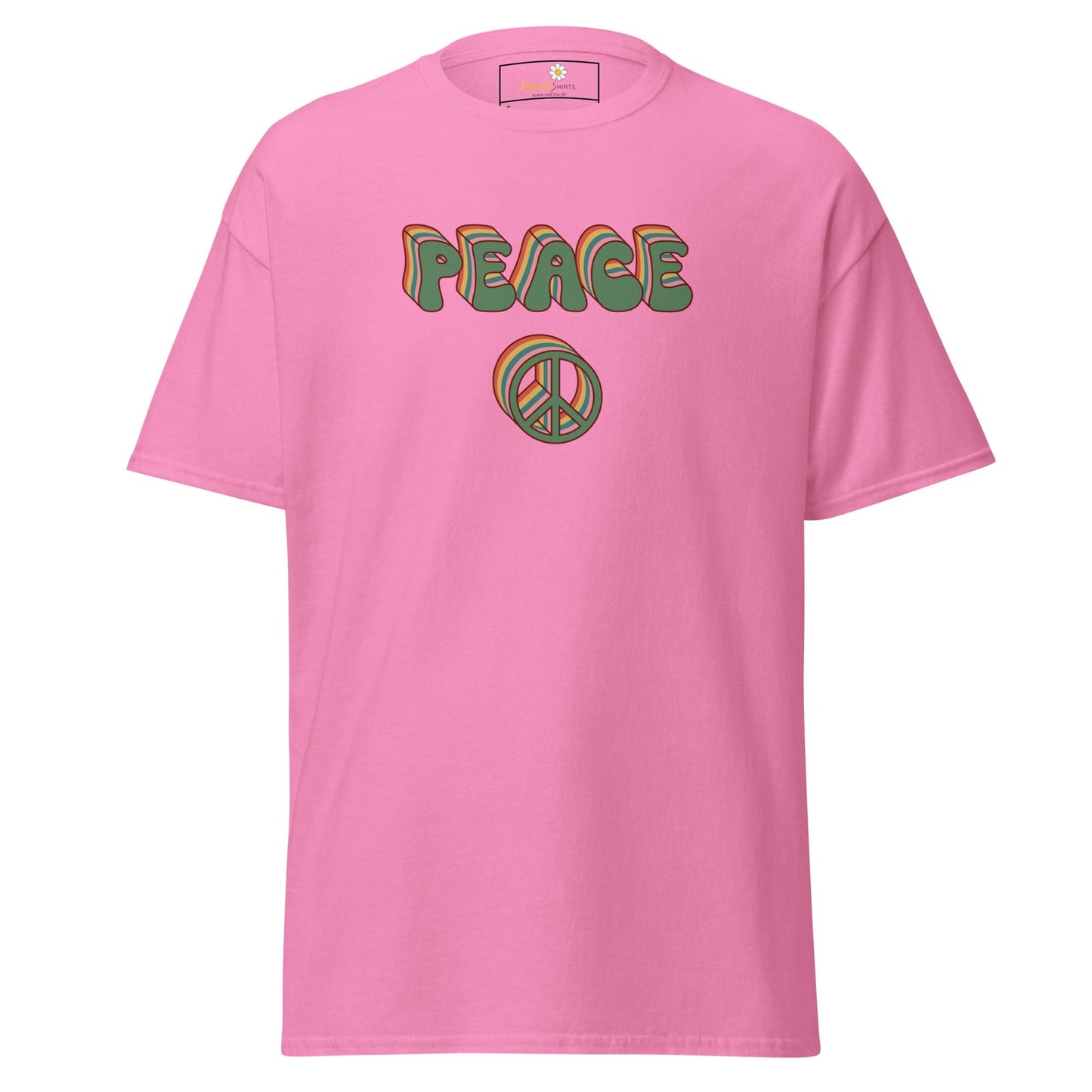 Unisex classic t-shirt - TEXT PEACE - REGULAR - Azalea / S