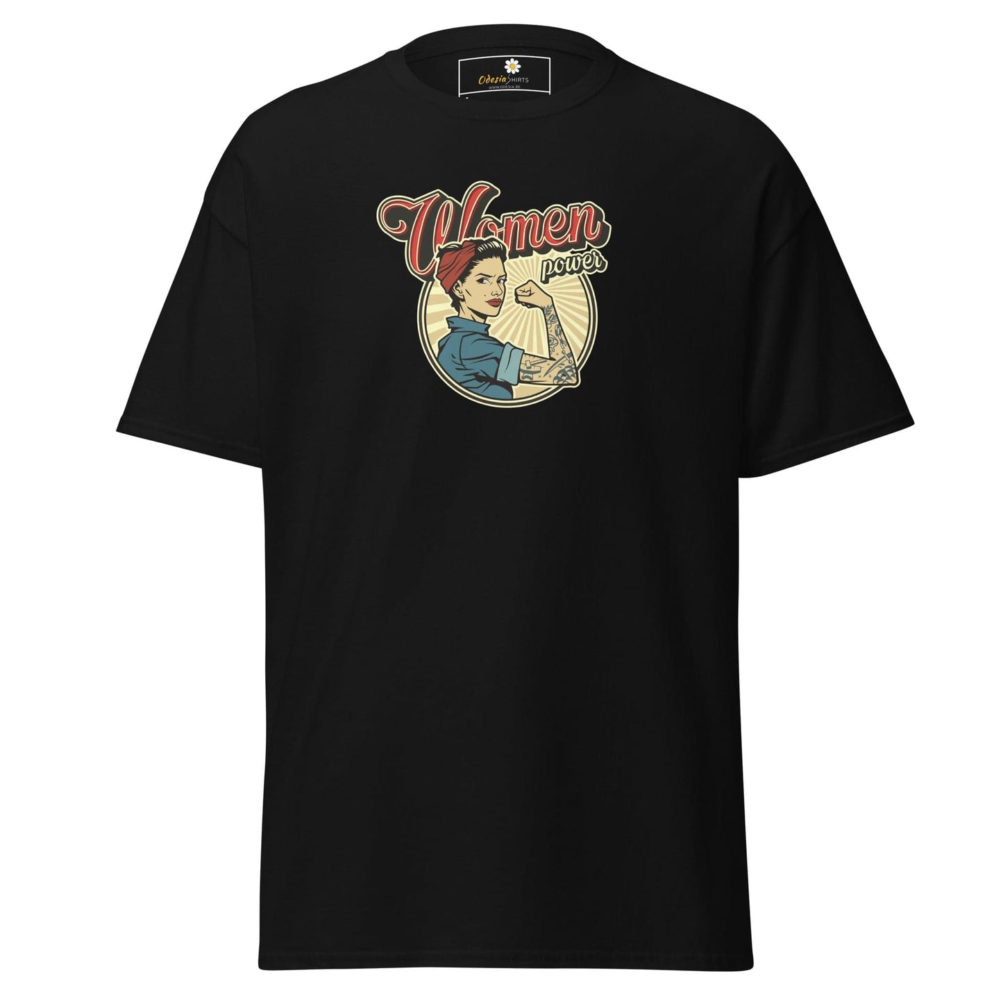 Unisex classic t-shirt - VINTAGE WOMEN POWER - REGULAR - Black / S