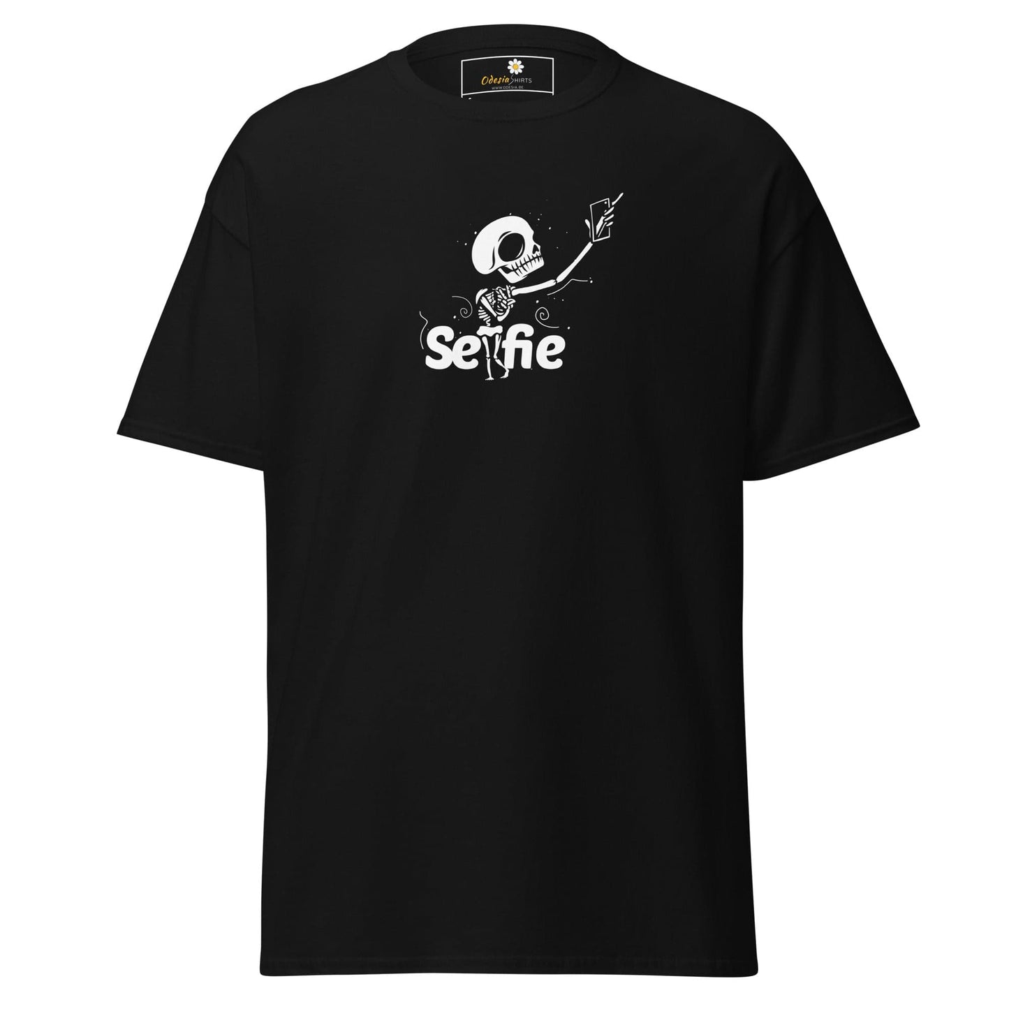 Unisex classic t-shirt - SKULL SELFIE - REGULAR - Black / S