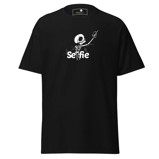 Unisex classic t-shirt - SKULL SELFIE - REGULAR - Black / S