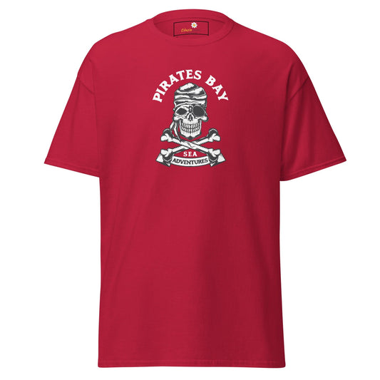 Unisex classic t-shirt - SKULL PIRATES BAY - REGULAR - Cardinal / S