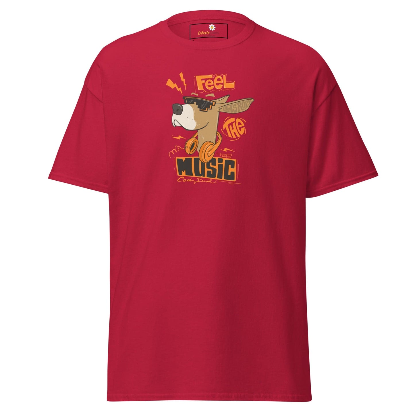 Unisex classic t-shirt - MUSIC FEEL THE MUSIC - REGULAR - Cardinal / S