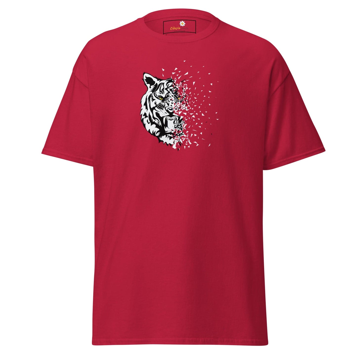 Unisex classic t-shirt - WILD LIFE TIGER DECOMPOS - REGULAR - Cardinal / S