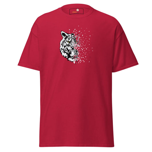 Unisex classic t-shirt - WILD LIFE TIGER DECOMPOS - REGULAR - Cardinal / S