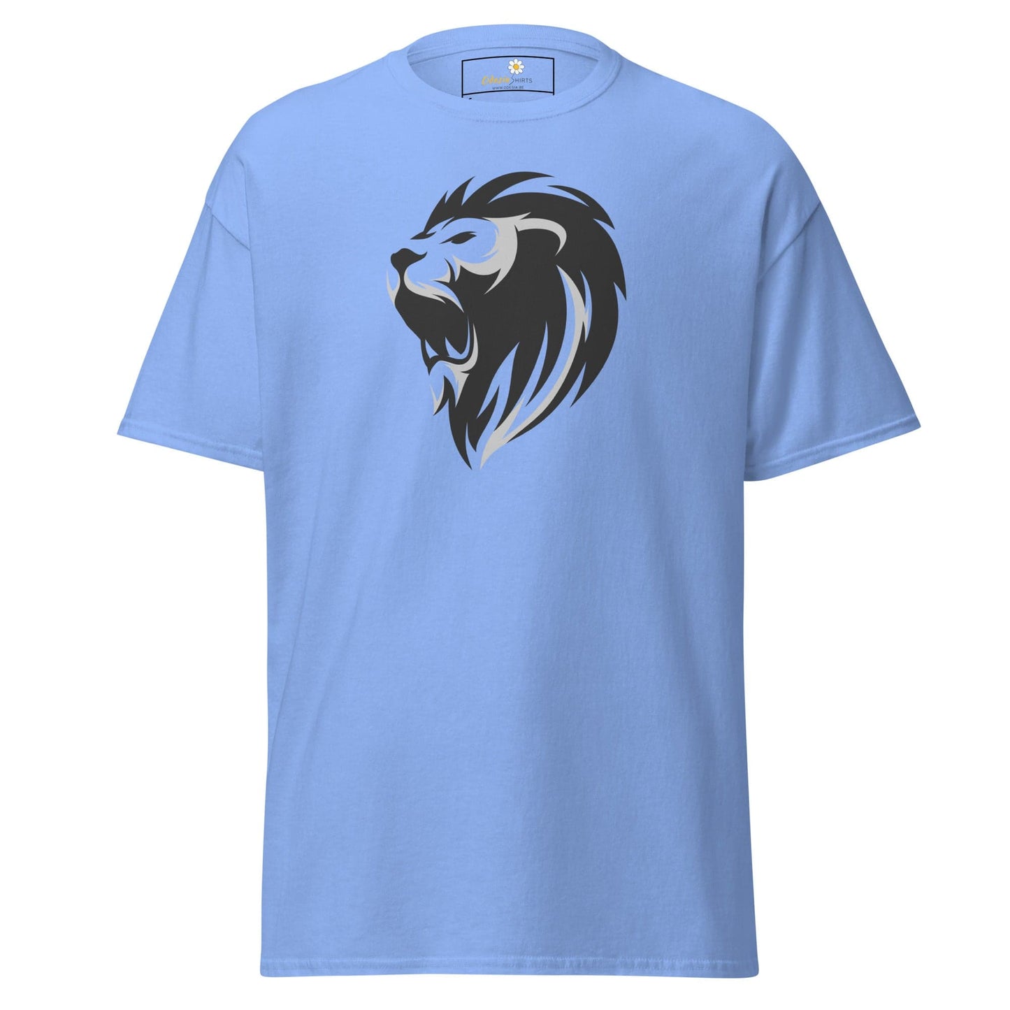 Unisex classic tee - WILD LIFE LION HEAD GREY - REGULAR - Carolina Blue / S