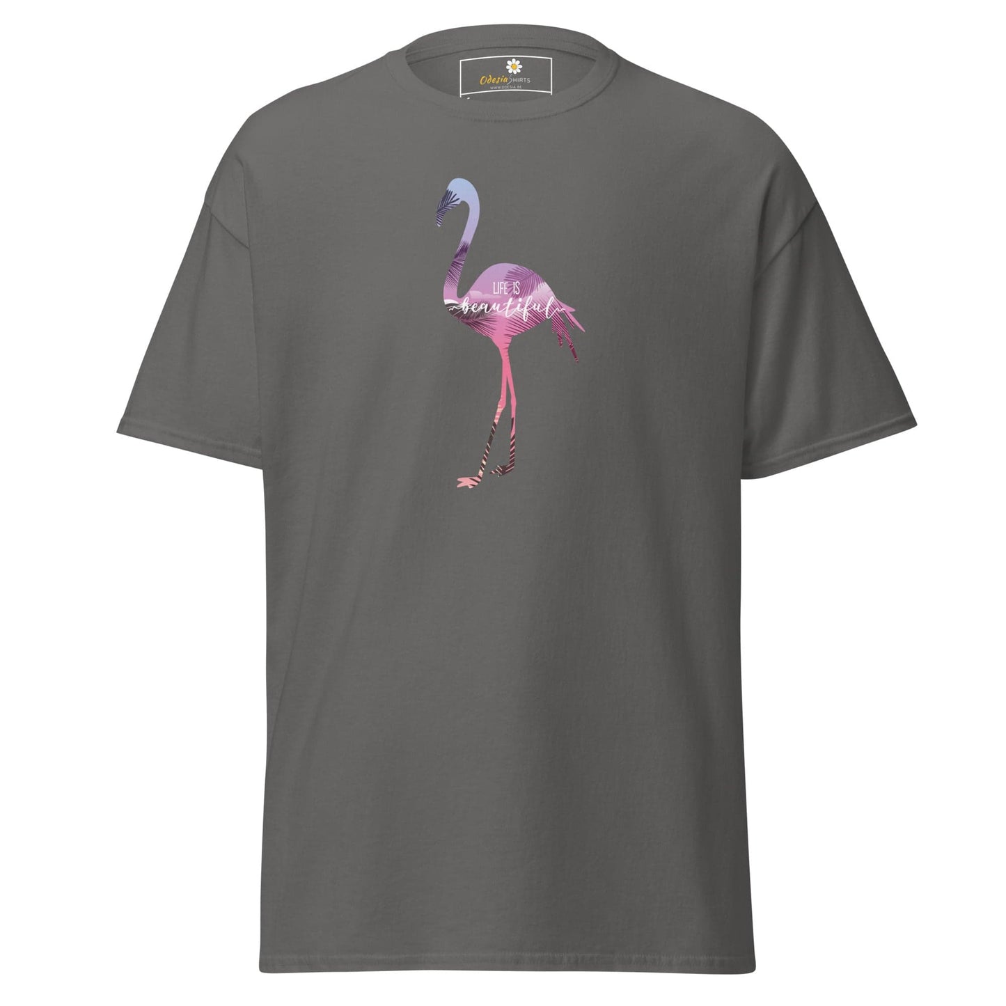 Unisex classic tee - WILD LIFE FLAMINGO - REGULAR - Charcoal / S