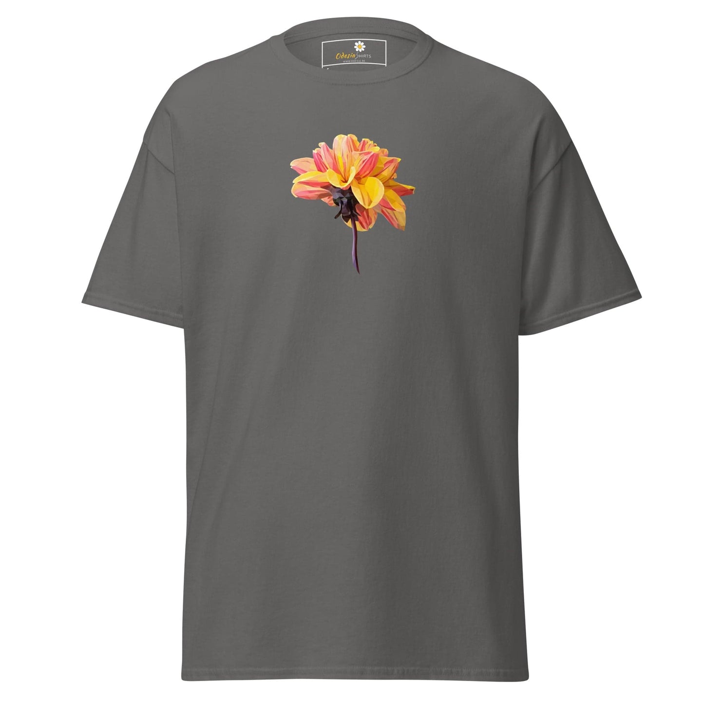 Unisex classic t-shirt - NATURE RED YELLOW FLOWER - REGULAR - Charcoal / S