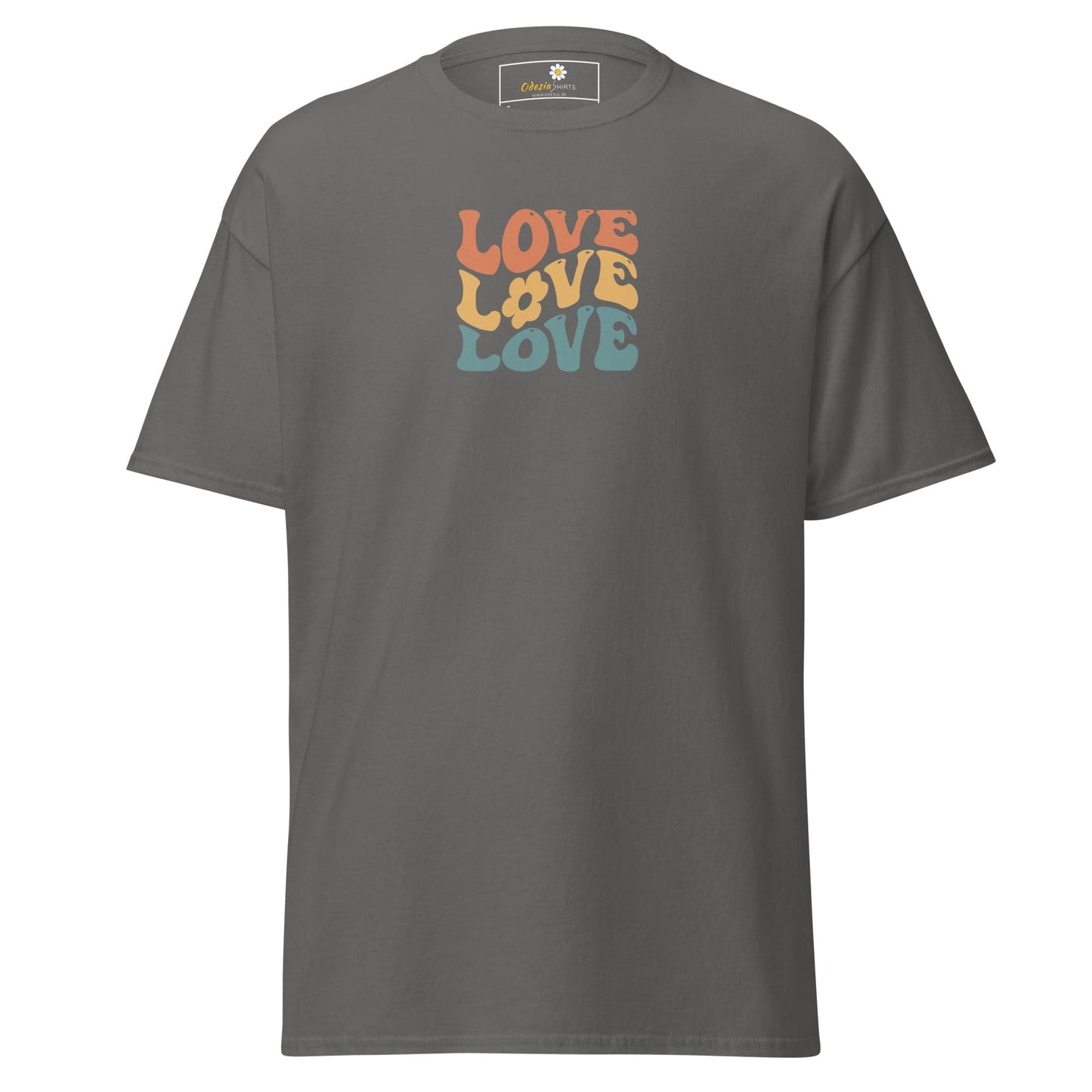 Unisex classic tee - TEXT POSITIVE LOVE LOVE LOVE - REGULAR - Charcoal / S