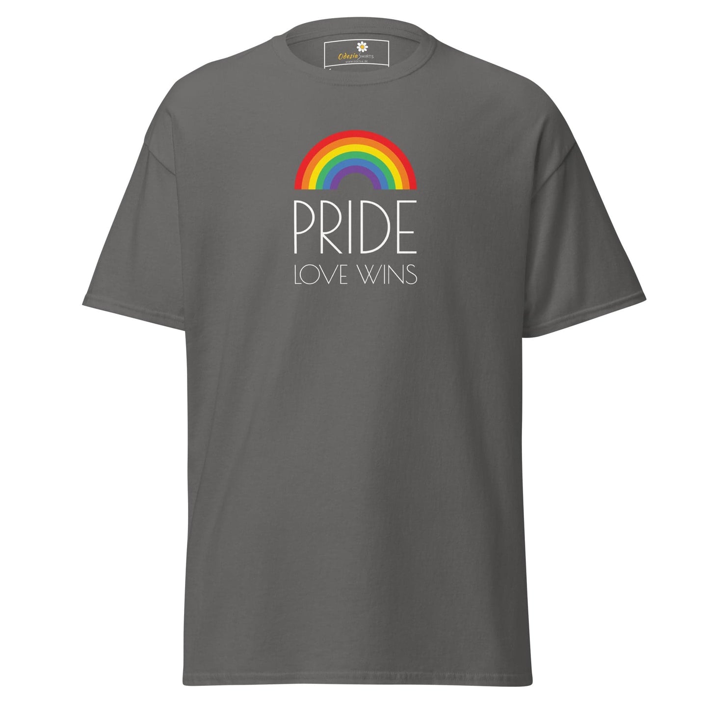 Unisex classic t-shirt - LGBTQ PRIDE LOVE WINS - REGULAR - Charcoal / S