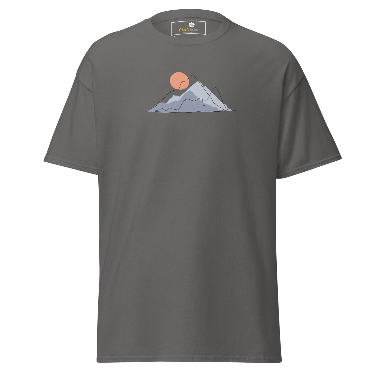 Unisex classic tee - NATURE MOUNTAIN SUN - REGULAR - Charcoal / S
