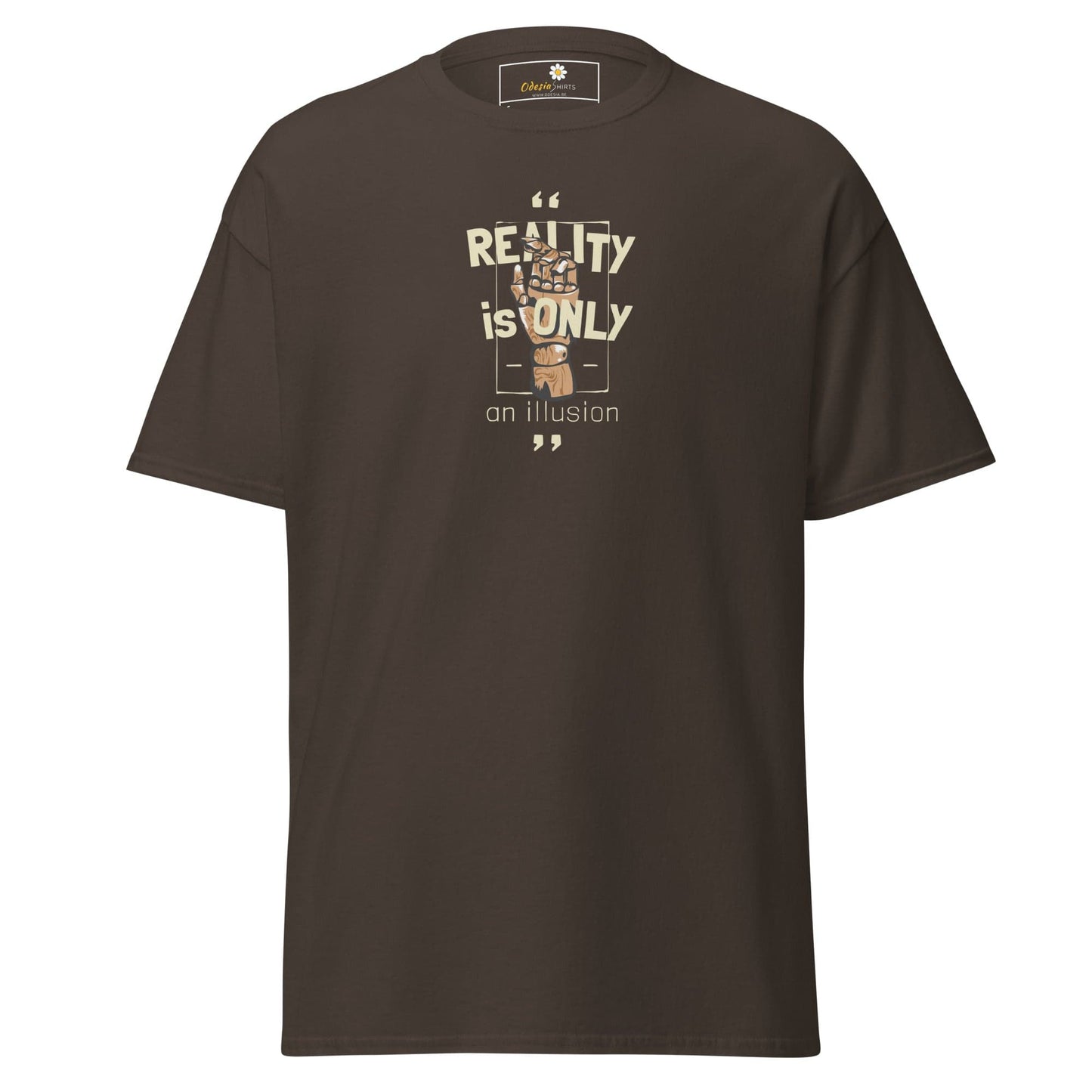 Unisex classic tee - MYSTIC TEXT REALITY AN ILLUSION - REGULAR - Dark Chocolate / S