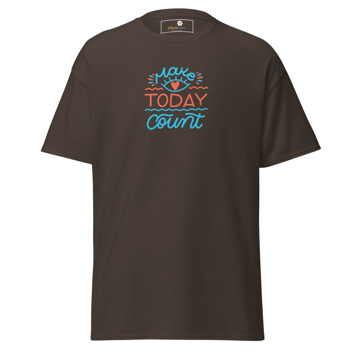Unisex classic t-shirt - TEXT TODAY COUNT - REGULAR - Dark Chocolate / S