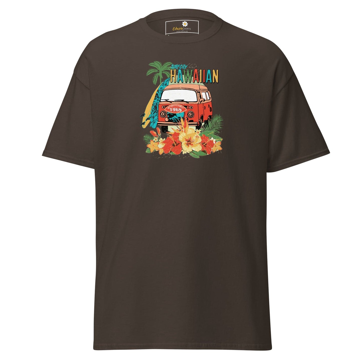 Unisex classic tee - SUMMER HAWAIAN VAN - REGULAR - Dark Chocolate / S