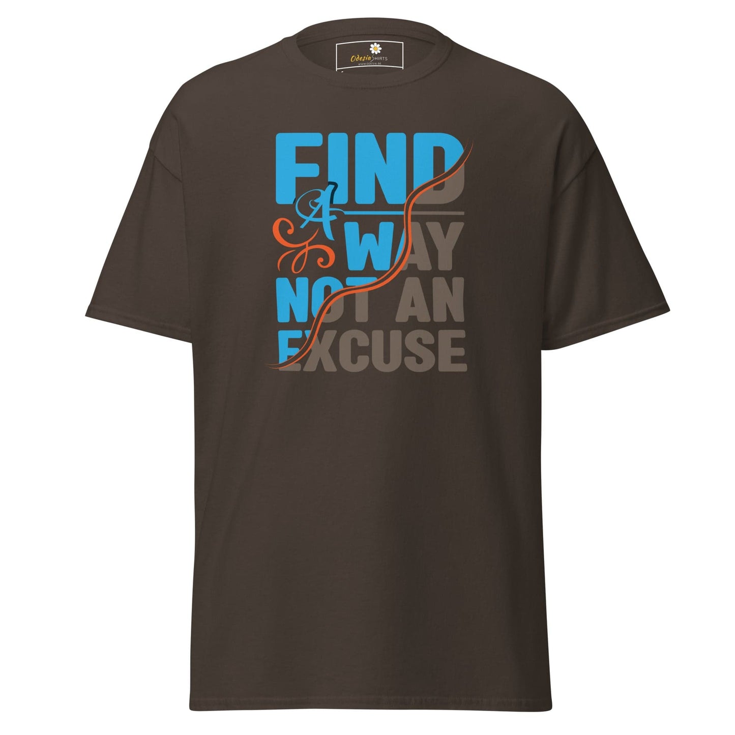 Unisex classic tee - TEXT FIND A WAY NOT AN EXCUSE - REGULAR - Dark Chocolate / S