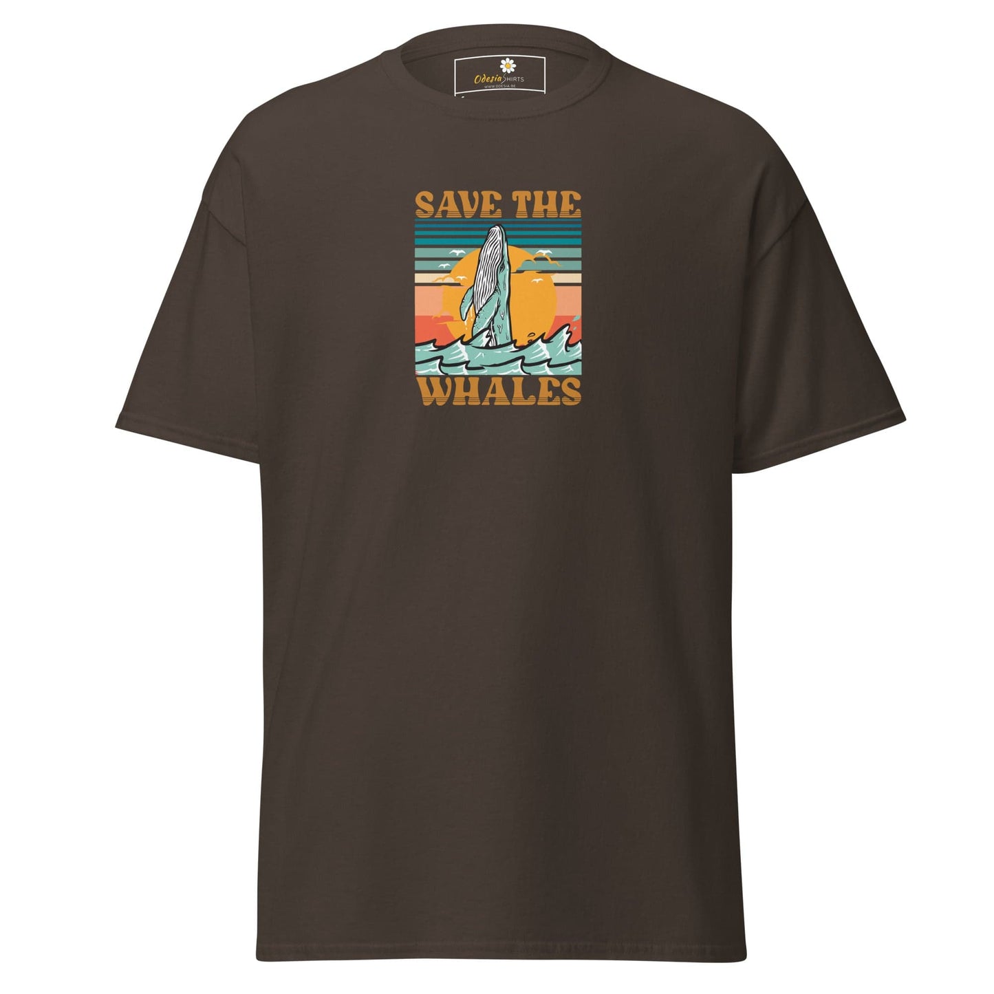 Unisex classic tee - WILD LIFE SAVE THE WHALES - REGULAR - Dark Chocolate / S
