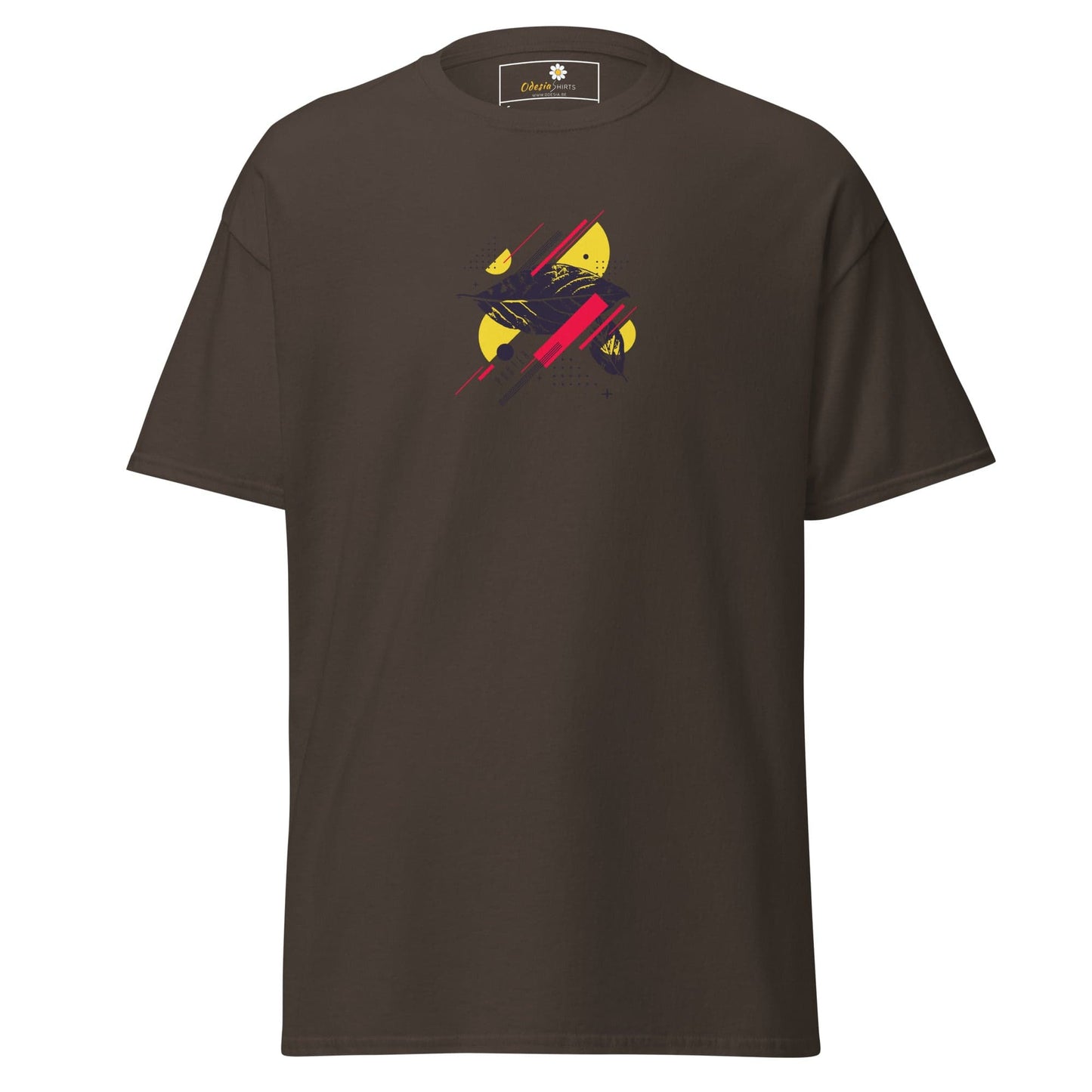 Unisex classic t-shirt - ABSTRACT SHAPES - REGULAR - Dark Chocolate / S