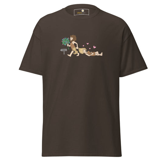 Unisex classic tee - FUN CAVEMAN - REGULAR - Dark Chocolate / S