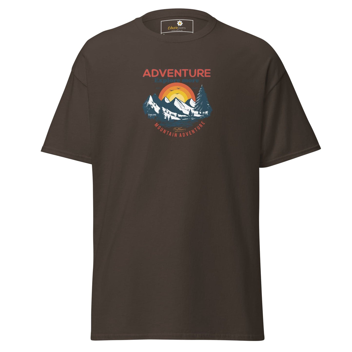 Unisex classic t-shirt - ADVENTURE EXPLORE MORE - REGULAR - Dark Chocolate / S