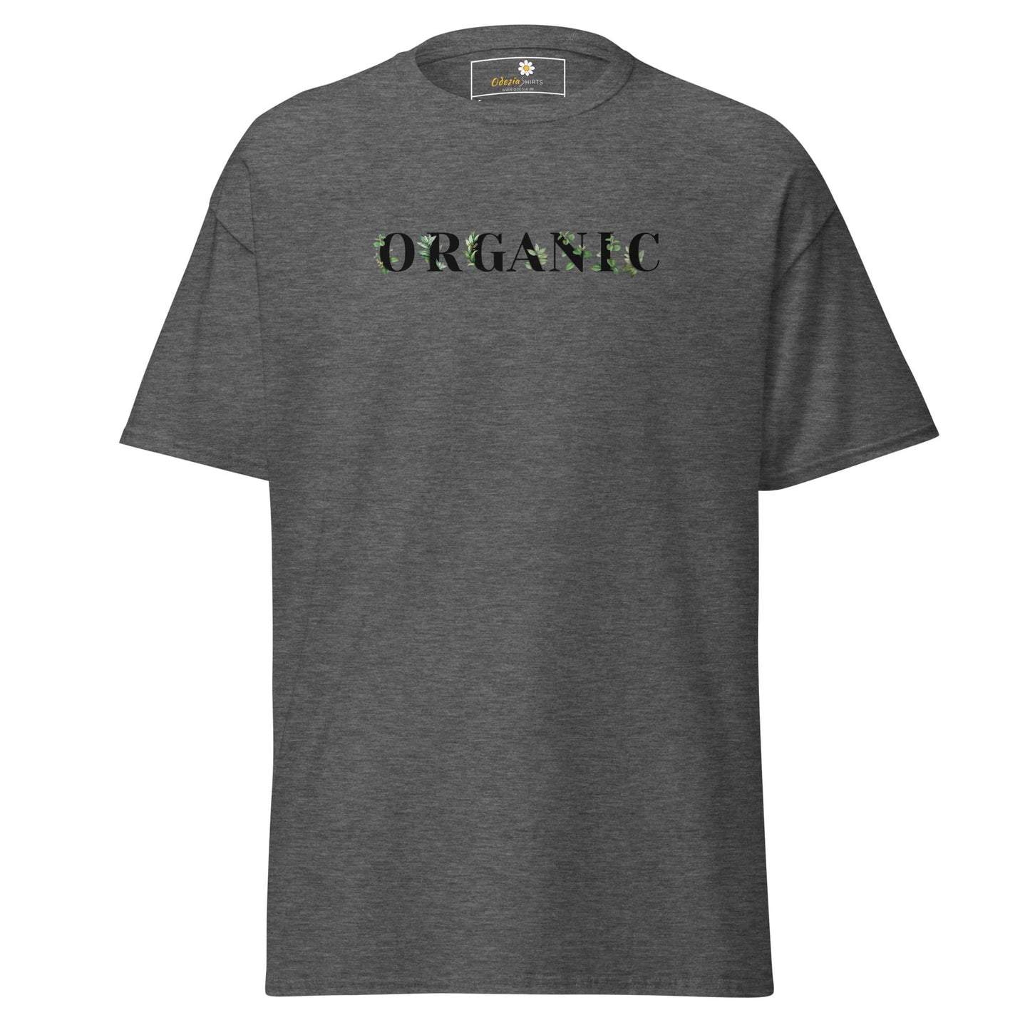 Unisex classic tee - TEXT GREEN ORGANIC - REGULAR - Dark Heather / S