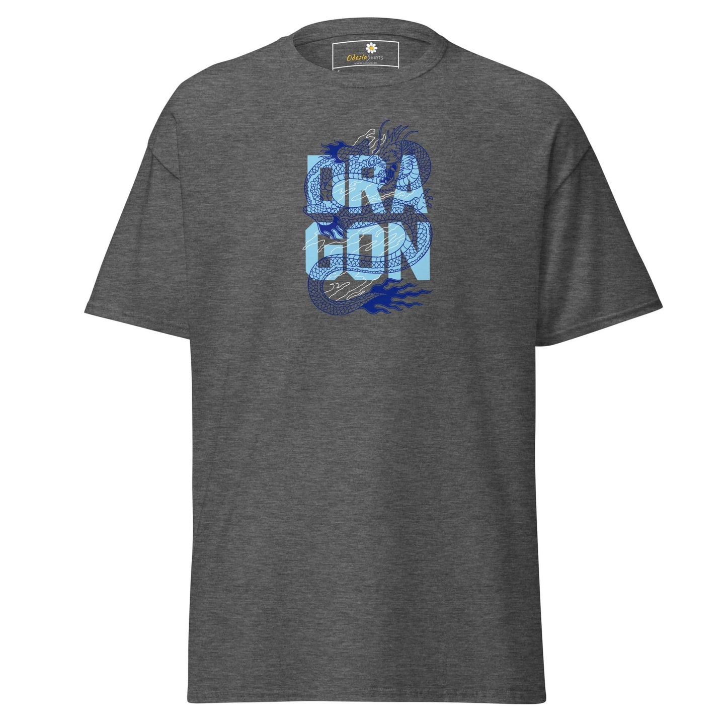 Unisex classic t-shirt - MYSTIC BLUE DRAGON - REGULAR - Dark Heather / S