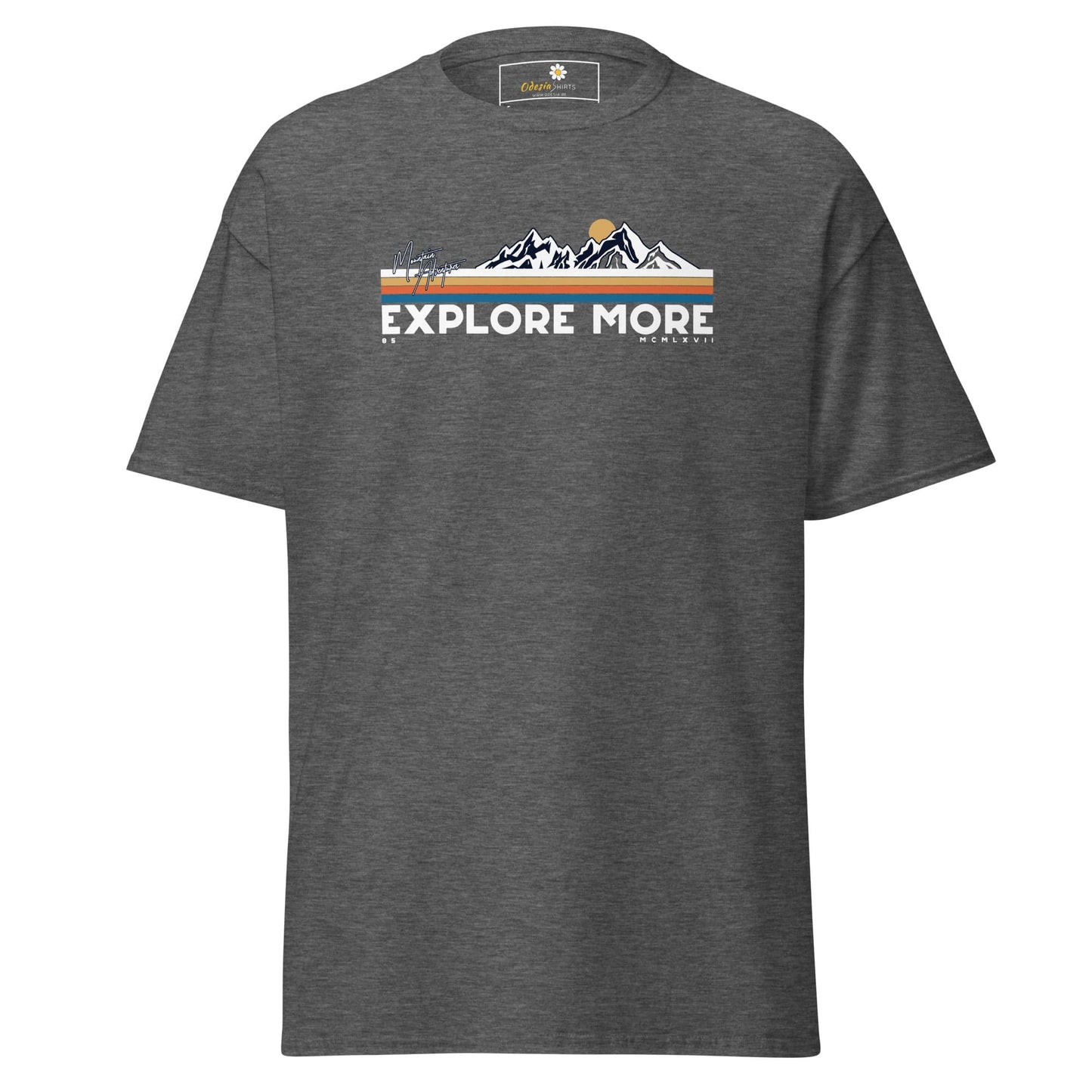 Unisex classic t-shirt - ADVENTURE EXPLORE MORE - REGULAR - Dark Heather / S