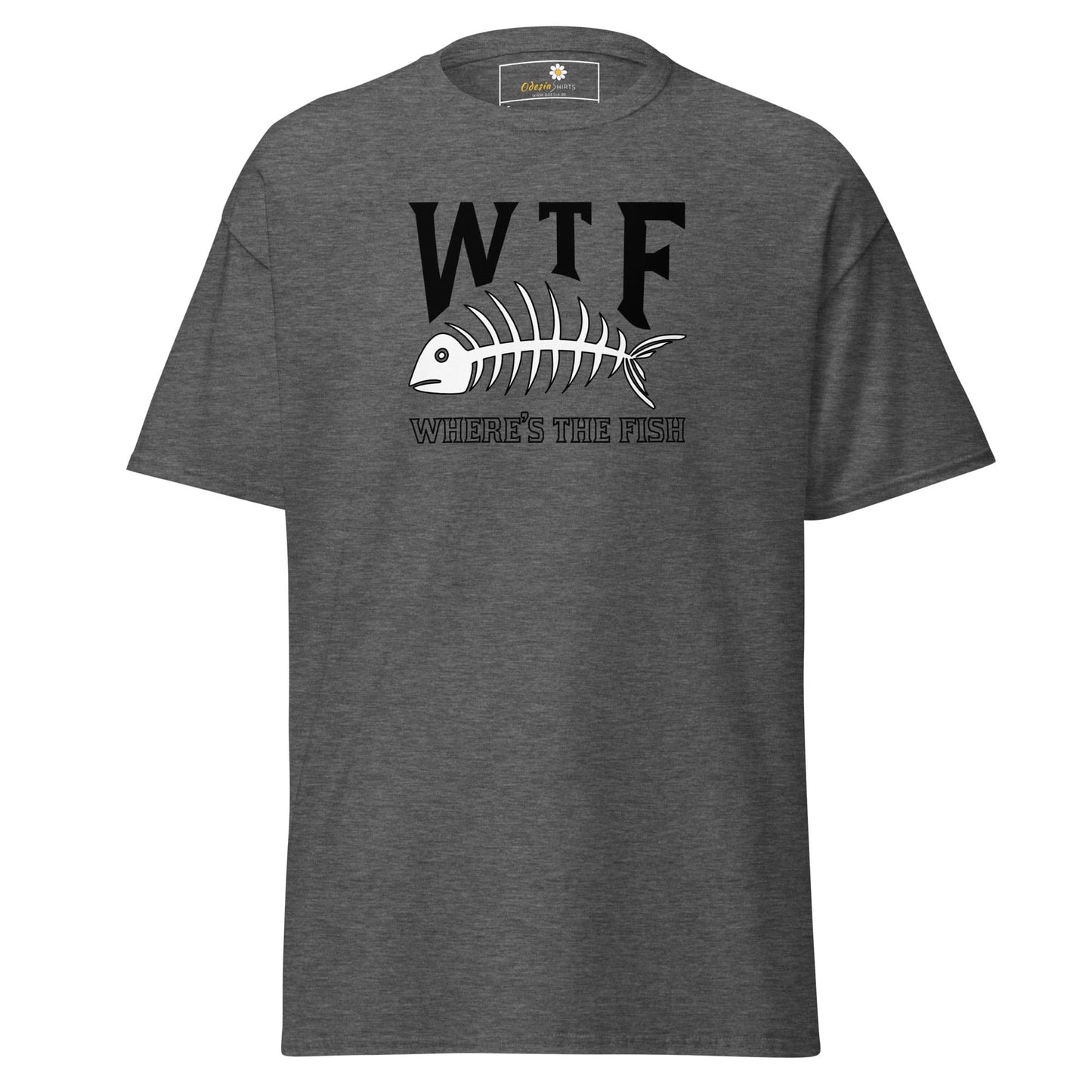 Unisex classic t-shirt - FUN WHERES THE FISH - REGULAR - Dark Heather / S