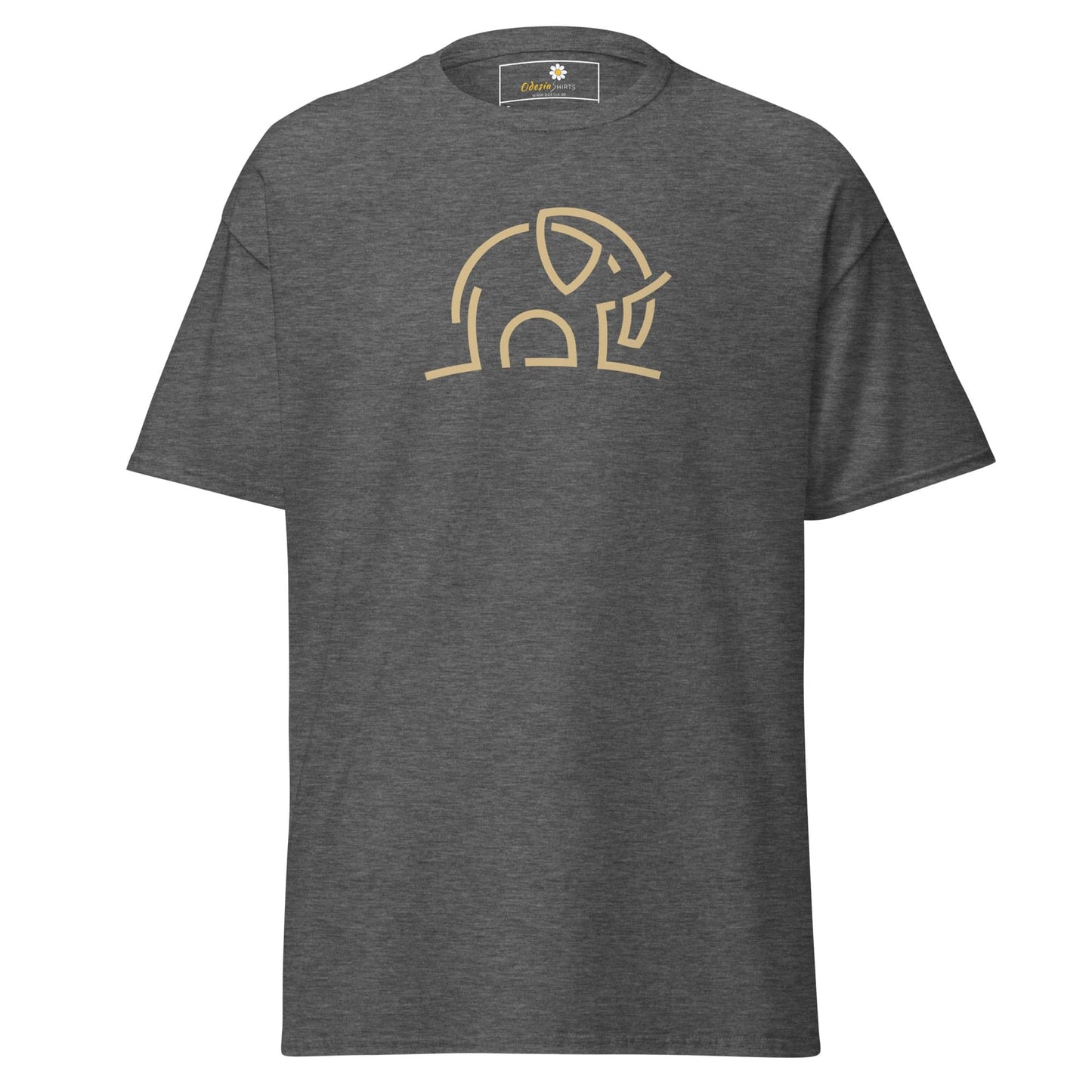 Unisex classic tee - WILD LIFE ELEPHANT LINES - Dark Heather / S