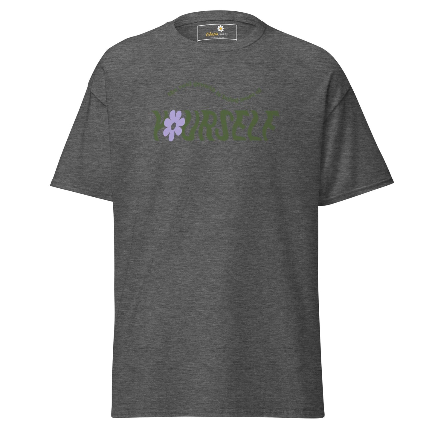 Unisex classic t-shirt - TEXT LOVE YOURSELF - REGULAR - Dark Heather / S