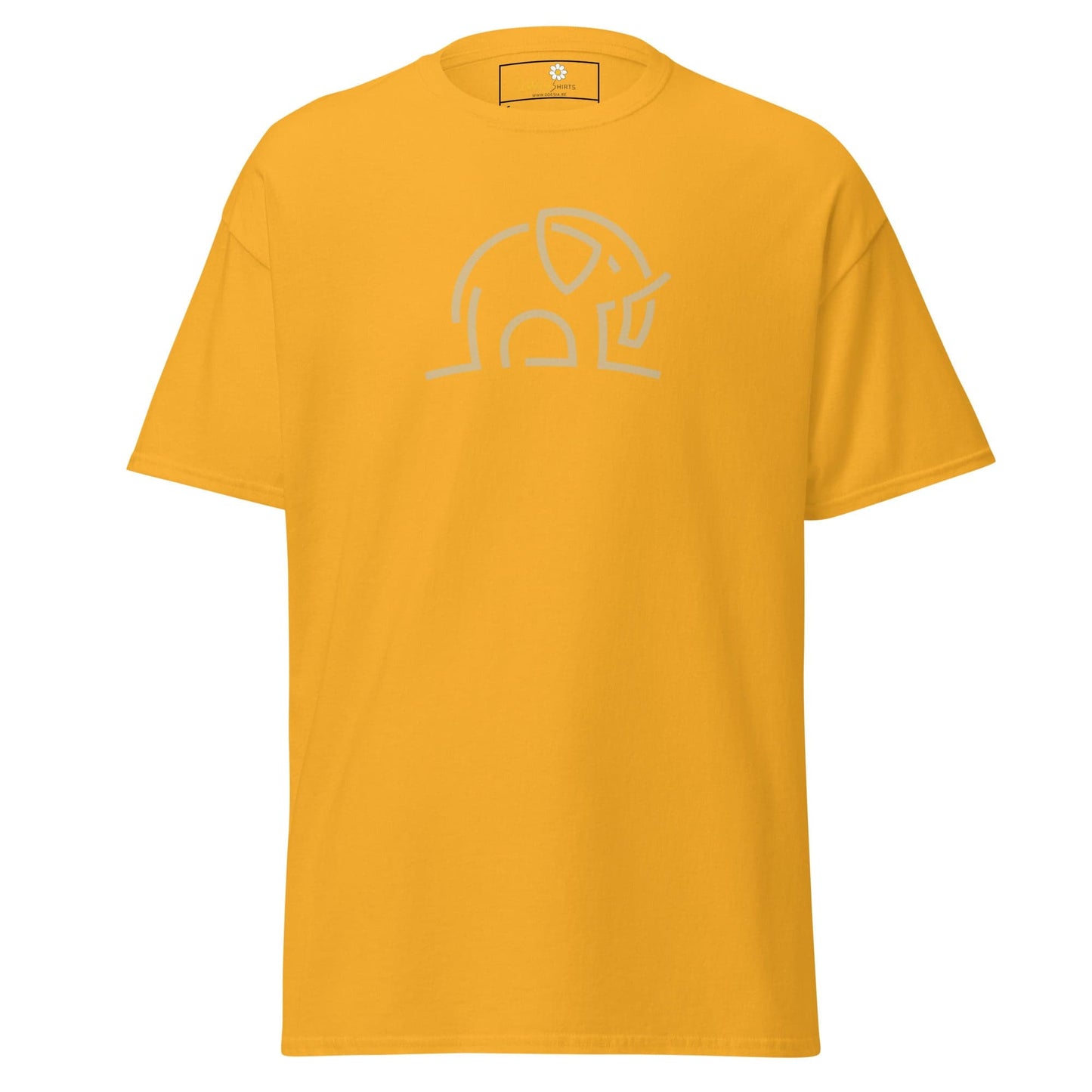 Unisex classic tee - WILD LIFE ELEPHANT LINES - Gold / S