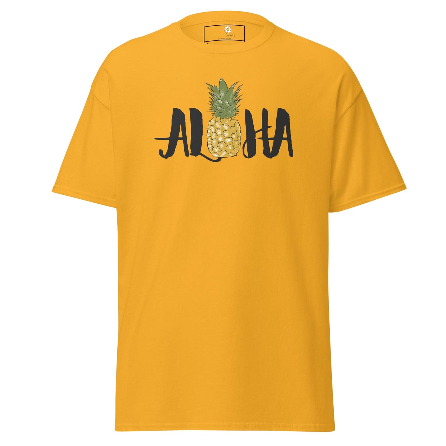 Unisex classic t-shirt - POSITIVE ALOHA HAWAI PINEAPPLE - REGULAR - Gold / S