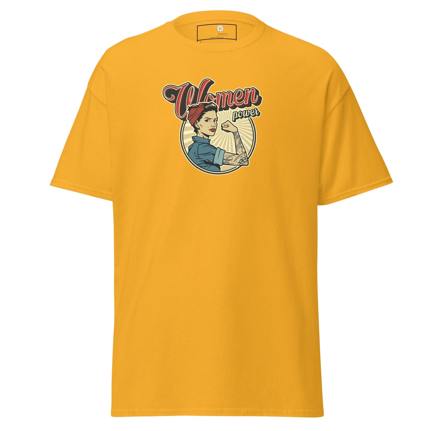 Unisex classic t-shirt - VINTAGE WOMEN POWER - REGULAR - Gold / S