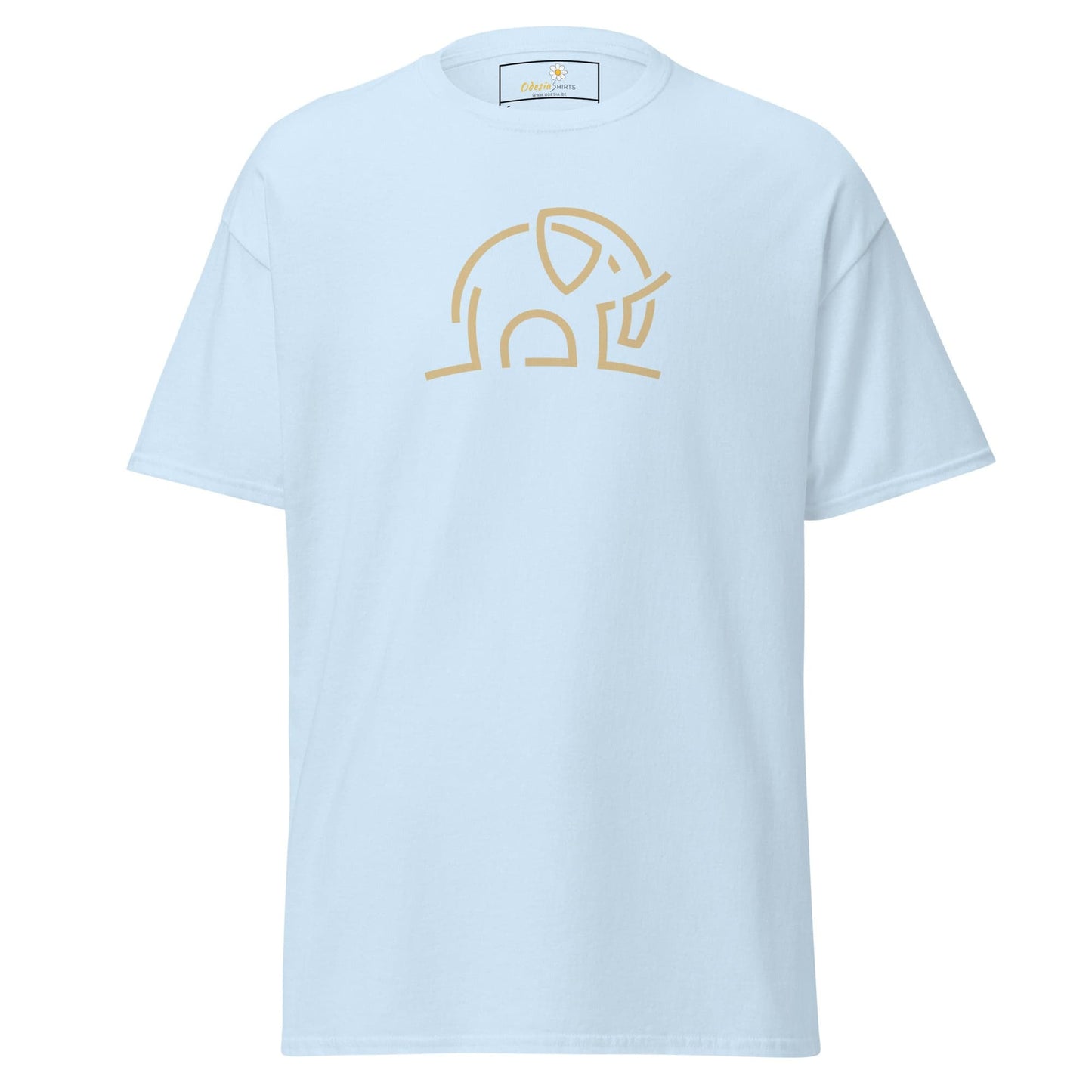 Unisex classic tee - WILD LIFE ELEPHANT LINES - Light Blue / S