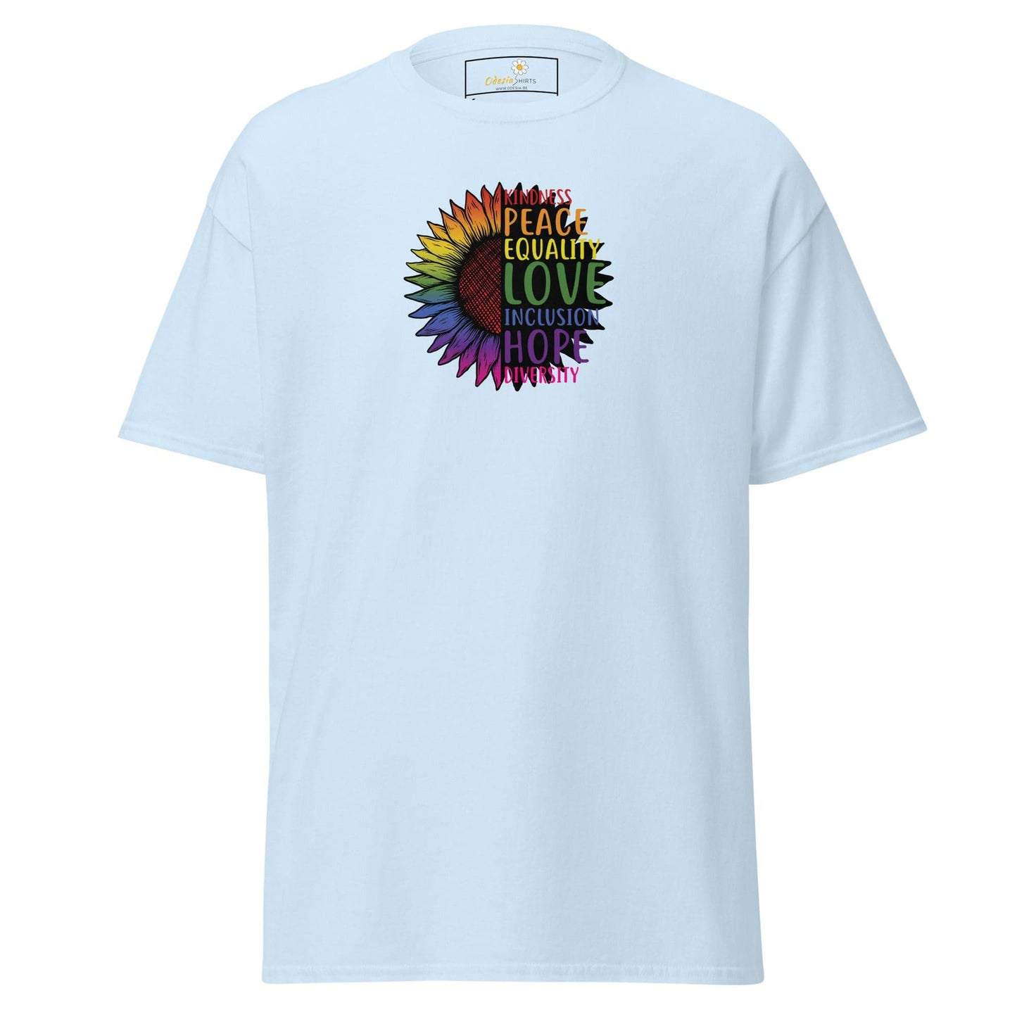 Unisex classic t-shirt - LGBTQ PEACE AND LOVE - REGULAR - Light Blue / S