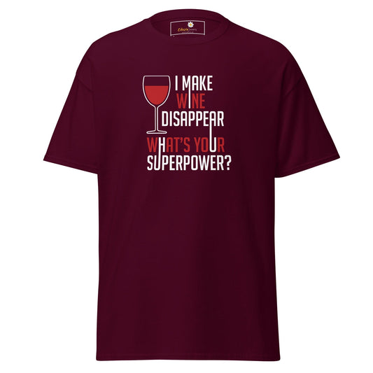 Unisex classic t-shirt - FUN WINE DISSAPEAR - REGULAR - Maroon / S