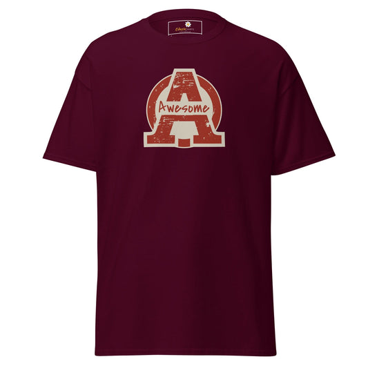 Unisex classic t-shirt - TEXT AWESOME - REGULAR - Maroon / S