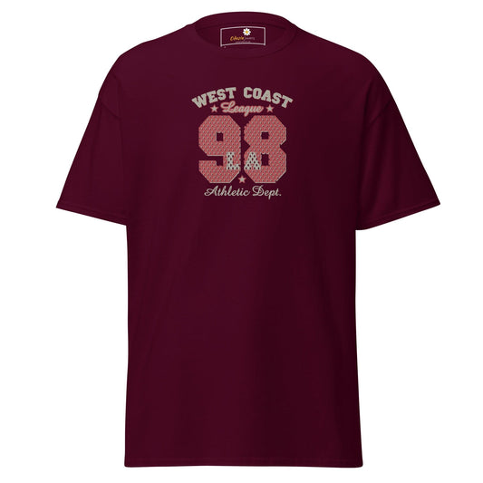 Unisex classic t-shirt - SPORT WEST COAST 98 - REGULAR - Maroon / S