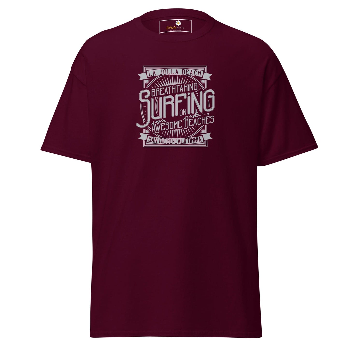 Unisex classic t-shirt - SUMMER AWESOME SURFING - REGULAR - Maroon / S