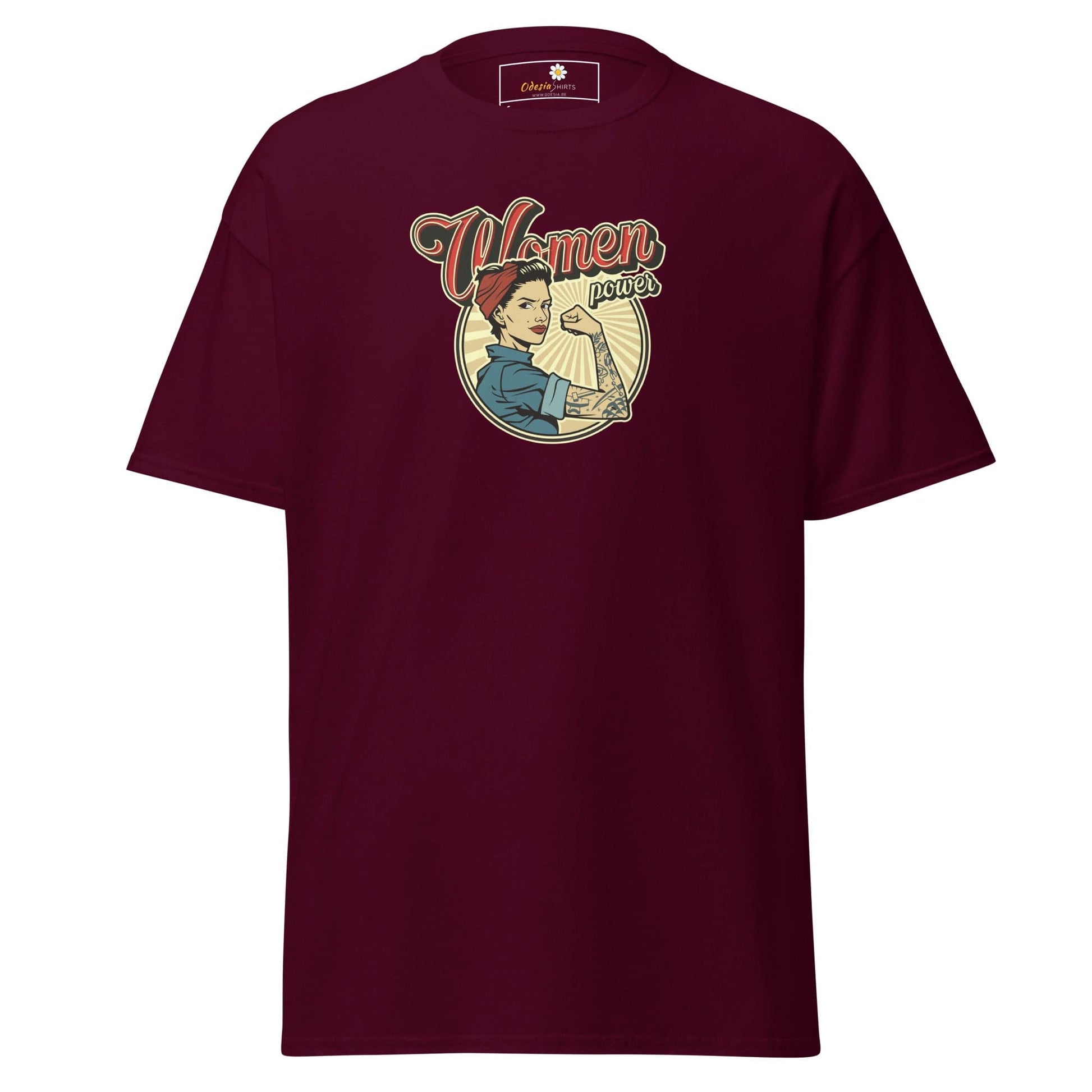 Unisex classic t-shirt - VINTAGE WOMEN POWER - REGULAR - Maroon / S