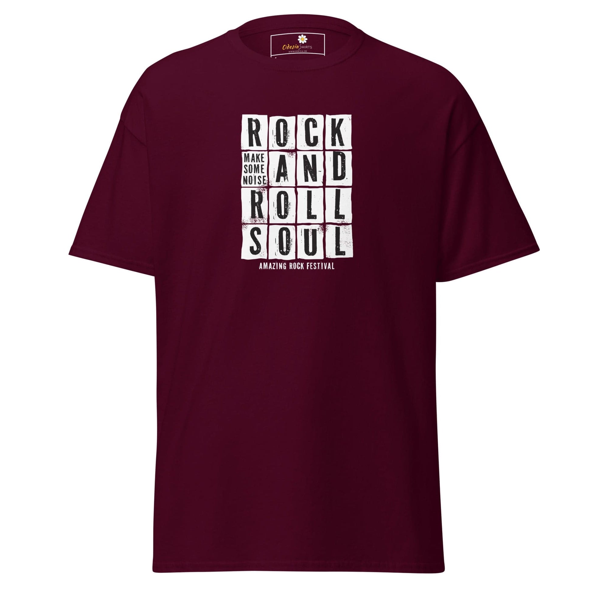 Unisex classic t-shirt - MUSIC ROCK AND ROLL SOUL - REGULAR - Maroon / S